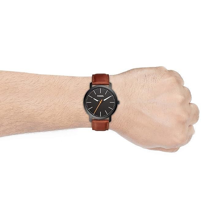 Fossil Men's The Minimalist Three-Hand Black Leather Watch