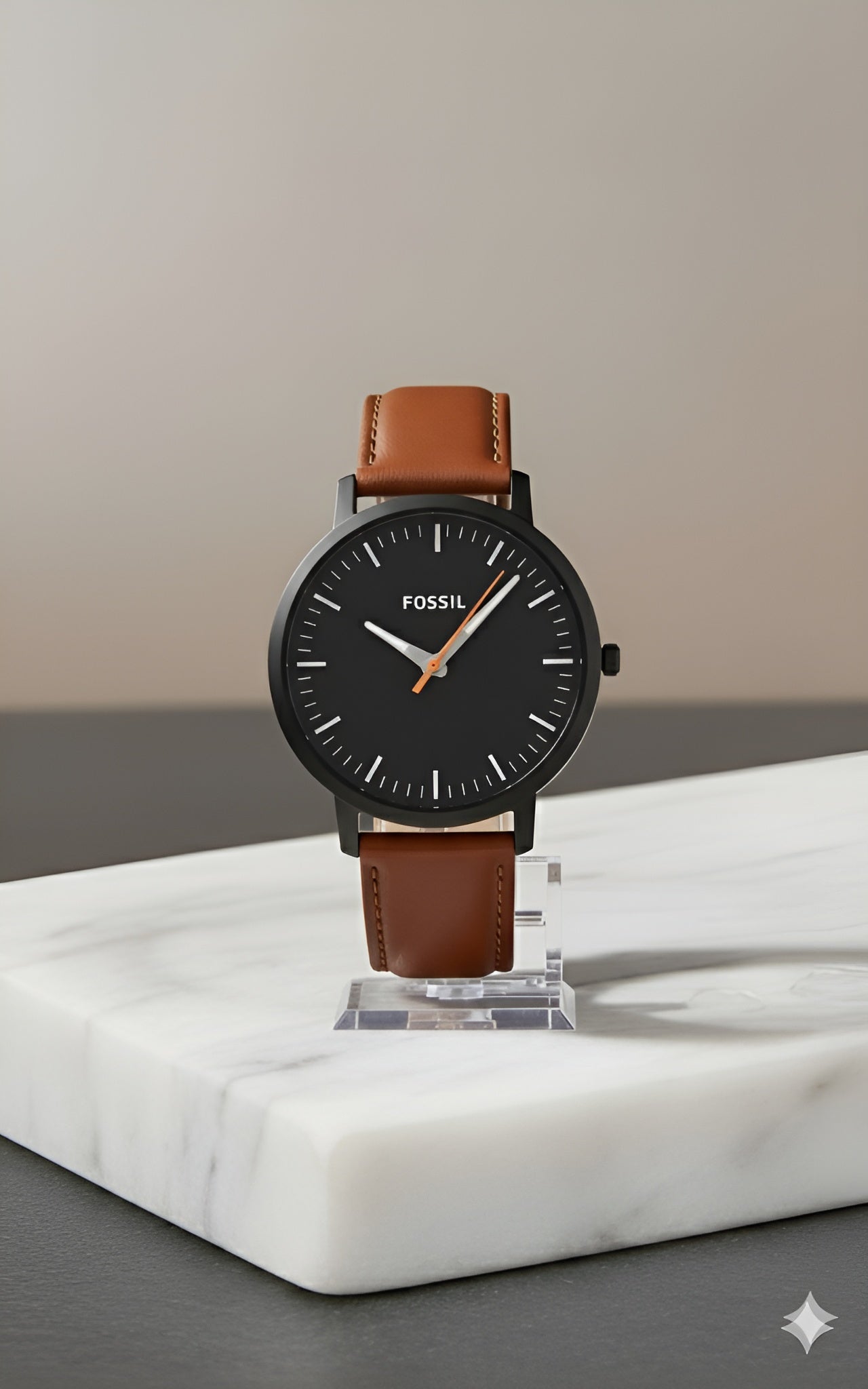 Fossil Men's The Minimalist Three-Hand Black Leather Watch