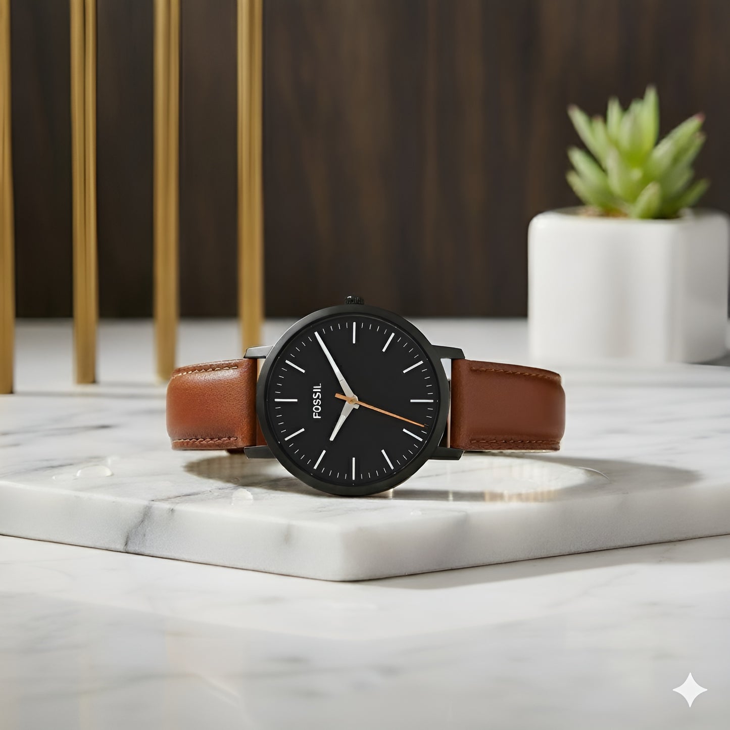 Fossil Men's The Minimalist Three-Hand Black Leather Watch